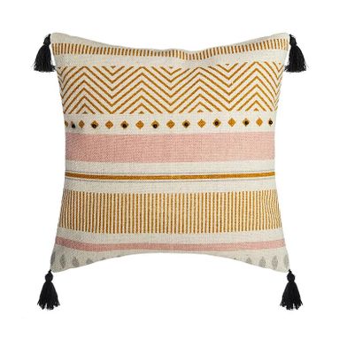 FEDERA PER CUSCINI STRIPE 40X40CM OCRA / PERLA