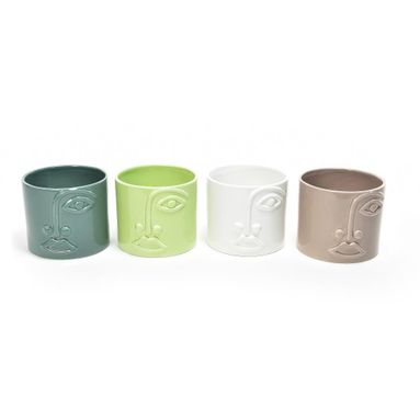VASO DECORO FIORI IN RILIEVO D.14XH13CM