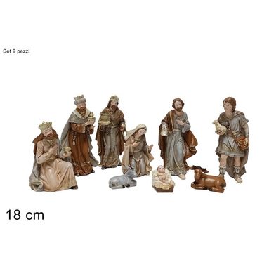 NATIVITA' 18CM CON DECORO ORO SET 9PZ