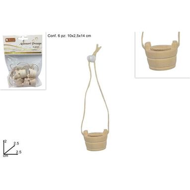 SECCHI IN LEGNO IN CONFEZIONE 6PZ