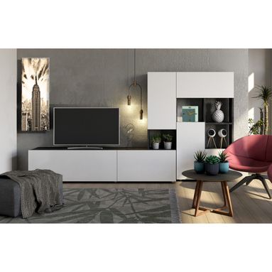 PARETE ATTREZZATA PARNASO 280X42XH153CM BIANCA LAC