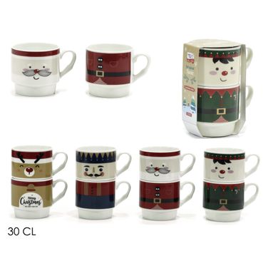 SET 2 TAZZE NATALIZIE 30CL CON PERSONAGGI.