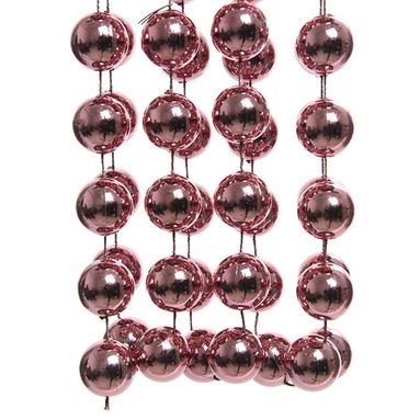 GHIRLANDA DI PERLINE LUCIDA ROSA VELLUTO L270CM