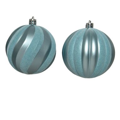 SFERA NATALIZIA 8CM AZZURRA/ARGENTO AD ONDE