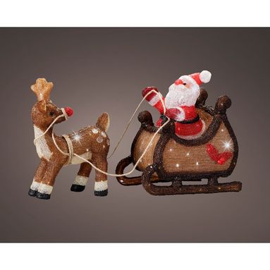 SLITTA BABBO NATALE ACRILICO 90 LED BIANCO FREDDO.