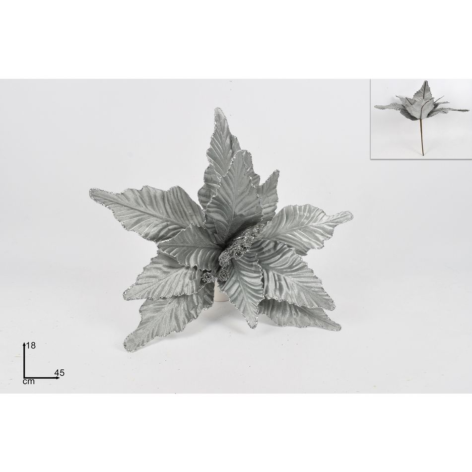 stelo-poinsettia-silver-18cm