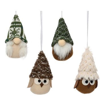 APPENDINO GUFO/GNOMO 10CM VERDE/MARRONE