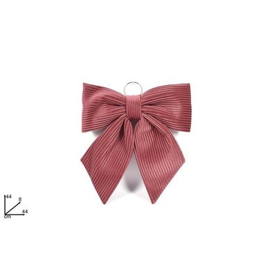 FIOCCO 44CM VELLUTO A RIGHE / LISCIO ROSA.