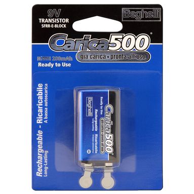 PILA RICARICABILE CARICA500 9V 200MAH