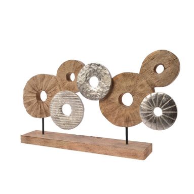 DECORAZIONE CON CERCHI DI LEGNO ED ALLUMINIO CON S