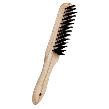 SPAZZOLA DRITTA 29CM CON FILI IN ACCIAIO E MANICO