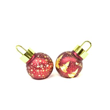 SFERA NATALIZIA H13CM ROSSA IN VETRO CON LUCI.