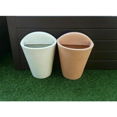 VASO A PARETE GAETA 23X16XH30CM BIANCO PERLA