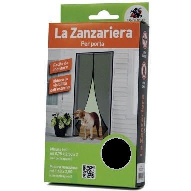 SET 2 TELI ZANZARIERA 75XH250CM NERA PER PORTA