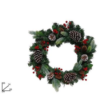 DIETROPORTA D.55CM CON PIGNE E BACCHE