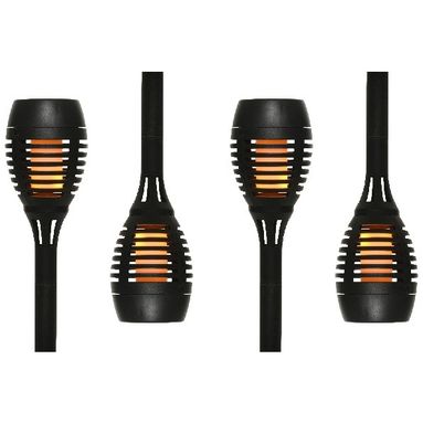 SET 4 TORCE SOLARI 12 LED EFFETTO FIAMMA D.8XH20CM