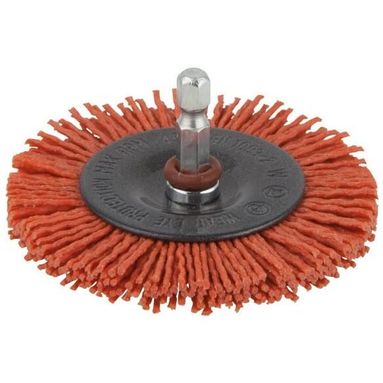 SPAZZOLA NYLON A DISCO D.75MM ATTACCO ESAGONALE