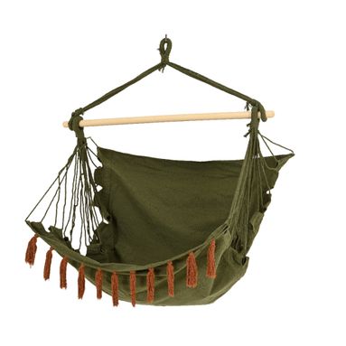 POLTRONA PENSILE 130X100CM VERDE CON SUPPORTO.