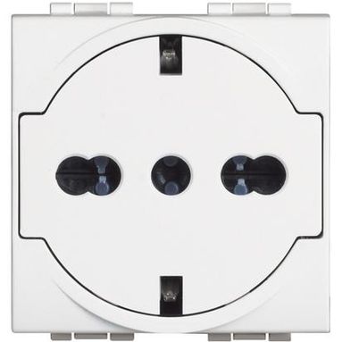 PRESA SCHUKO FLAT LIVING LIGHT 10/16A BIPASSO 2 MO