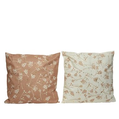 CUSCINO POLI VELLUTO BIANCO SPORCO/MARRONE DECO FL