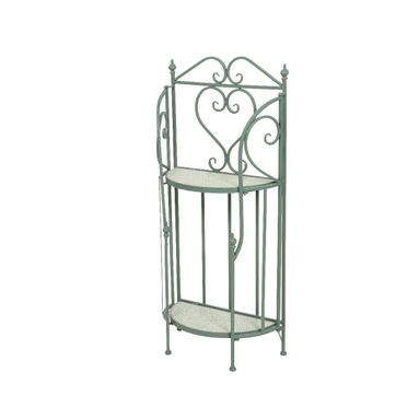 SCAFFALETTO IN METALLO VERDE A MEZZALUNA 20X40XH98