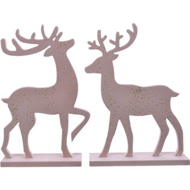 STATUETTA RENNA ROSA H31CM.