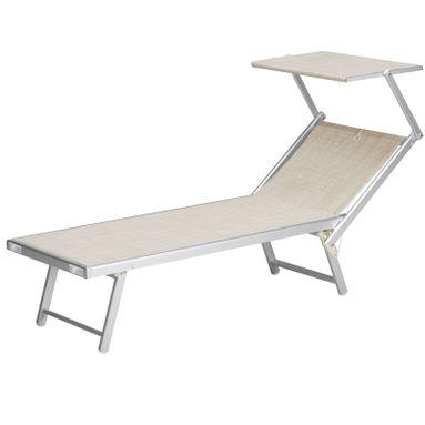 LETTINO POOL 186X61XH39CM BIANCO IN ALLUMINIO
