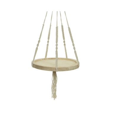 VASSOIO PENSILE IN LEGNO BIANCO D.40XH3CM