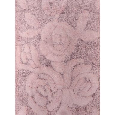 TAPPETO ROSE 55X110CM 496 ROSA IN COTONE CON ANTIS