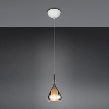 LAMPADARIO E14 ALDEA 12CM BIANCO/CROMO