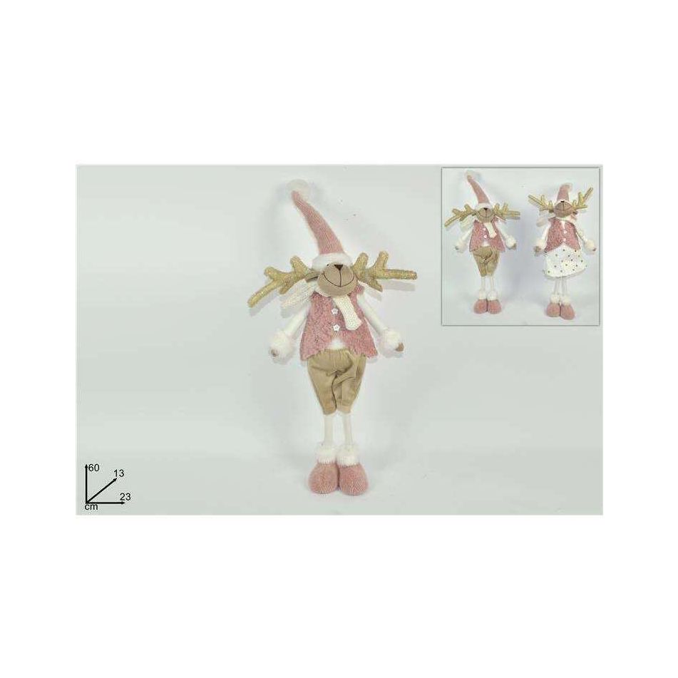 renna-60cm-con-abito-rosa-assortito