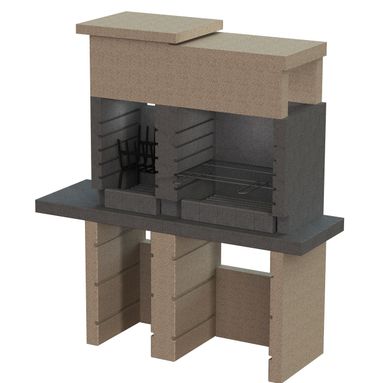 BARBECUE SAN PEDRO 160X52XH175CM LEGNA E CARBONE