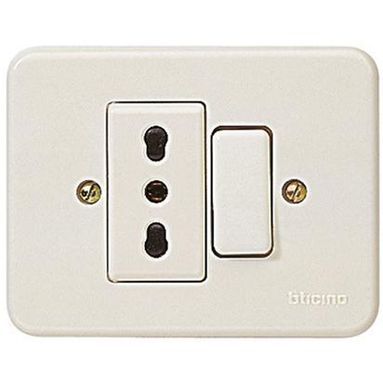 KIT DEVIATORE DOMINO 6A UNIPOLARE E PRESA 16A