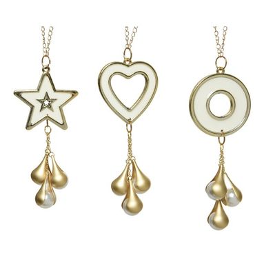 STELLA/CUORE/CERCHIO CON CIONDOLO PERLA H20CM.