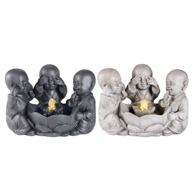FONTANA CON PICCOLI MONACI 23X32XH21CM IN 2 COLORI