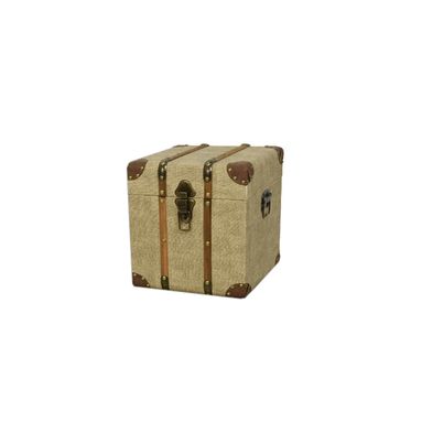 CESTA IN ECOPELLE ED MDF 28X28XH30CM CON MANIGLIE