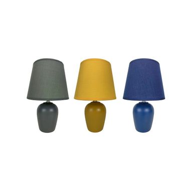 LAMPADA CERAMICA D.16XH27CM GRIGIA/GIALLA/BLU.