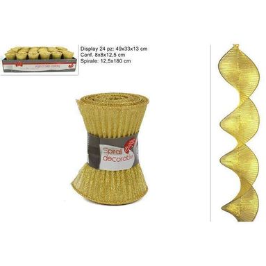 DECORAZIONE TESSUTO SPIRALE 12.5X180CM ORO.