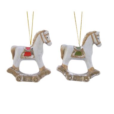 CAVALLUCCIO BIANCO IN CERAMICA H11CM.