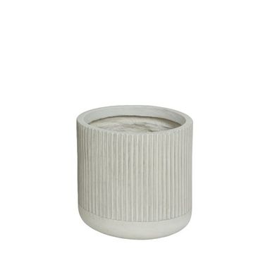 VASO IN ARGILLA BIANCA D.24CM A RIGHE