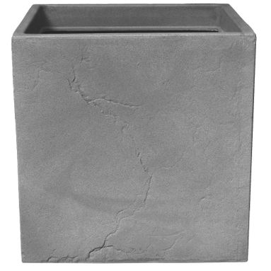 VASO CUBO ARDESIA BASSO 41X41XH15CM COLOR QUARZO