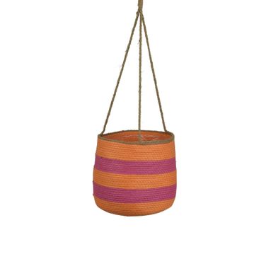 VASO PENSILE D.25XH25CM ARANCIONE A RIGHE