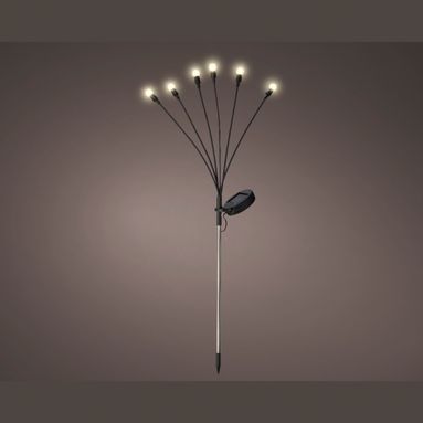 RAMO SOLARE H70CM 6 LED NERO A LUCE CALDA.
