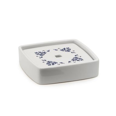PORTASAPONE CIXI 11X11XH3CM BIANCO / BLU.