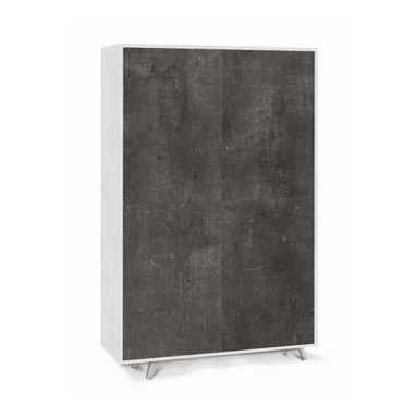 MOBILE 4 ANTE KIT 108X41XH161CM STRUTTURA OSSIDO BIANCO FRONTALE OSSIDO NERO