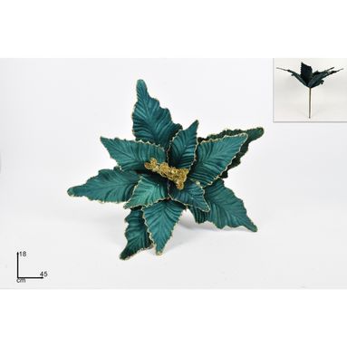 STELO POINSETTIA VERDE ACQUA 18CM.