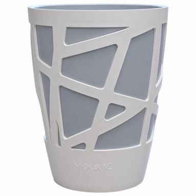 VASO MOSAIC CURVE D.13XH17,5CM AZZURRO/BIANCO.