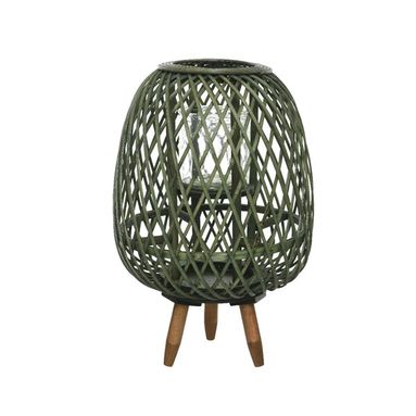 LANTERNA IN BAMBU CON GAMBE DI LEGNO DIAM 30X50CM