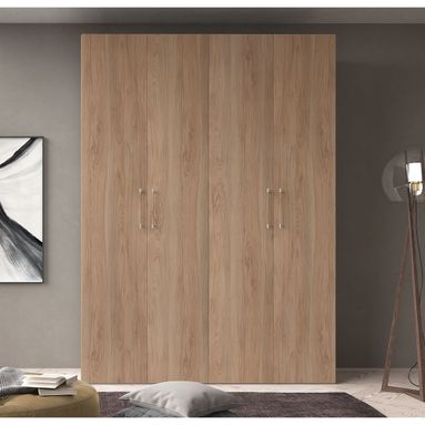 ARMADIO BASIC 4 ANTE BATTENTI 181X58XH247CM NOCE
