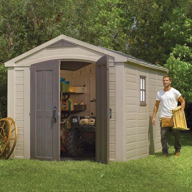 KETER CASETTA DA GIARDINO FACTOR 8x11 BEIGE MENSOLE INCLUSE